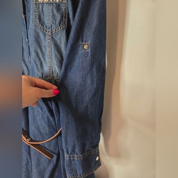 Justice Girls Size 16 Blue Denim Shirt Dress – Stylish & Comfy! - Picture 4 of 8